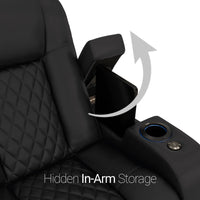 Seatcraft Euphoria Heat & Massage Loveseat, Italian Leather, Powered Headrest, Powered Lumbar, Power Recline