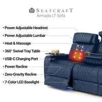 Armada LT HeatZeroᵀᴹ Italian Leather Home Theater Sofa & Loveseat