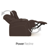 Seatcraft Omega Sofa & Loveseat Leather Gel, Powered Headrest, Power Recline, Black or Brown