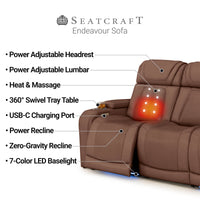 Endeavour HeatZeroᵀᴹ Italian Leather Home Theater Sofa & Loveseat