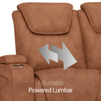 Seatcraft Vienna Loveseat Italian Leather, Powered Headrest & Lumbar, Power Recline