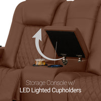 Seatcraft Euphoria Heat & Massage Loveseat, Italian Leather, Powered Headrest, Powered Lumbar, Power Recline