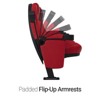 Seatcraft Madrigal 3 Row Home Theater Seats and Risers Package, Vinyl, Red