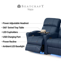 Napa Italian Leather Spacesaver Home Theater Seating