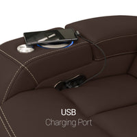 Seatcraft Omega Sofa & Loveseat Leather Gel, Powered Headrest, Power Recline, Black or Brown