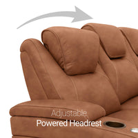 Seatcraft Vienna Loveseat Italian Leather, Powered Headrest & Lumbar, Power Recline
