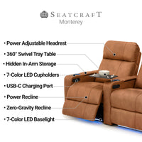Monterey CoolZeroᵀᴹ Italian Leather Home Theater Seating