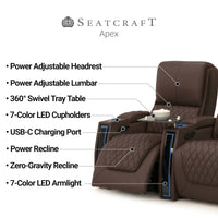 Apex Chaise CoolZeroᵀᴹ Italian Leather Home Theater Seating