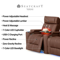 Valore Zero Gravity Home Theater Seating with Heat & Massage