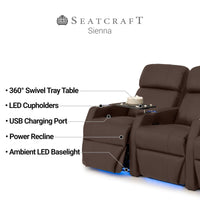 Sienna Italian Leather Spacesaver Home Theater Seating