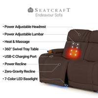 Endeavour HeatZeroᵀᴹ Italian Leather Home Theater Sofa