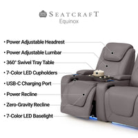 Equinox Chaise CoolZeroᵀᴹ Italian Leather Home Theater Seating