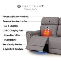 Trivanta HeatZeroᵀᴹ Italian Leather Home Theater Sofa
