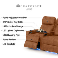 Julius Italian Leather Big & Tall Home Theater Seats