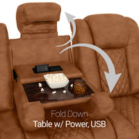 Seatcraft Euphoria Heat & Massage Sofa & Loveseat, Italian Leather, Powered Headrest, Powered Lumbar, Power Recline