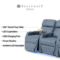 Sienna Italian Leather Spacesaver Home Theater Seating