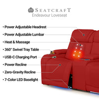 Endeavour HeatZeroᵀᴹ Italian Leather Home Theater Loveseat