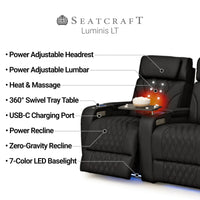 Luminis Zero Gravity Home Theater Seating with Heat & Massage