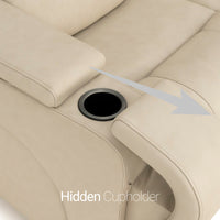 Seatcraft Vibrato SoundShaker Immersive Audio w/ Bluetooth Sync, Top Grain Leather Home Theater Loveseat