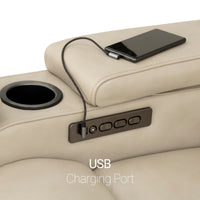 Seatcraft Vibrato SoundShaker Immersive Audio w/ Bluetooth Sync, Top Grain Leather Home Theater Loveseat