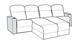 Row of 4 Middle Loveseat w/ 4 Chaises 138.0"
