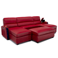 Seatcraft Your Choice Solarium Media Lounge Sofa Italian Leather, 13+ Colors, Power Chaiseloungers