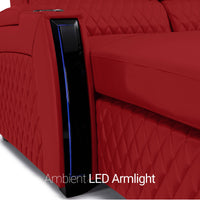 Seatcraft Your Choice Solarium Media Lounge Sofa Italian Leather, 13+ Colors, Power Chaiseloungers