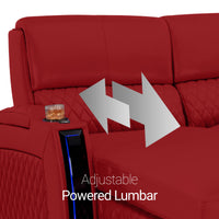 Seatcraft Your Choice Solarium Media Lounge Sofa Italian Leather, 13+ Colors, Power Chaiseloungers