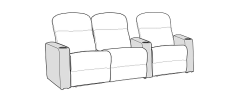 Row of 3 Left Loveseat 91.5"