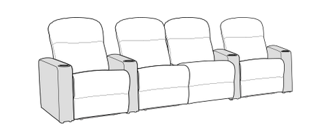 Row of 4 Middle Loveseat 122.0"