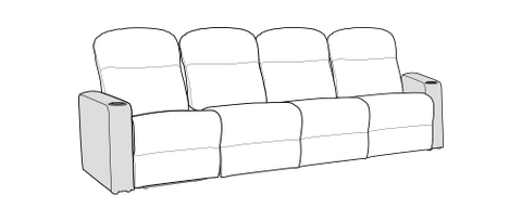 Row of 4 Sofa 109.0"