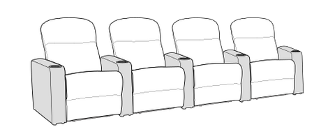 Row of 4 Standard 128.5"