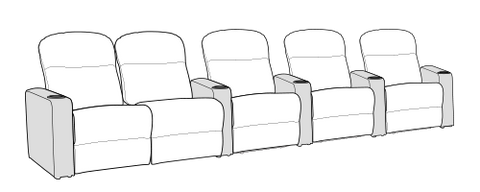 Row of 5 Left Loveseat 152.5"