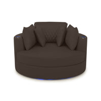 Swivel Cuddle Seat Italian Leather Media Room Furniture