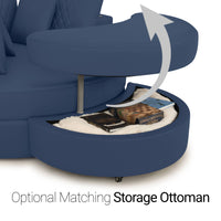 Swivel Cuddle Seat Italian Leather Media Room Furniture