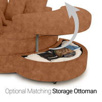 Swivel Cuddle Seat Italian Leather Media Room Furniture