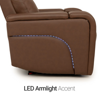 Seatcraft Vibrato SoundShaker Immersive Audio w/ Bluetooth Sync, Top Grain Leather Home Theater Loveseat
