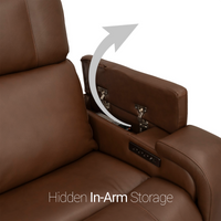 Seatcraft Vibrato SoundShaker Immersive Audio w/ Bluetooth Sync, Top Grain Leather Home Theater Loveseat