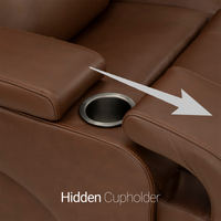 Seatcraft Vibrato SoundShaker Immersive Audio w/ Bluetooth Sync, Top Grain Leather Home Theater Loveseat