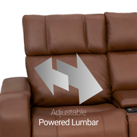 Seatcraft Vibrato SoundShaker Immersive Audio w/ Bluetooth Sync, Top Grain Leather Home Theater Loveseat