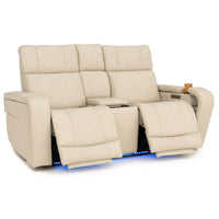 Seatcraft Vibrato SoundShaker Immersive Audio w/ Bluetooth Sync, Top Grain Leather Home Theater Loveseat